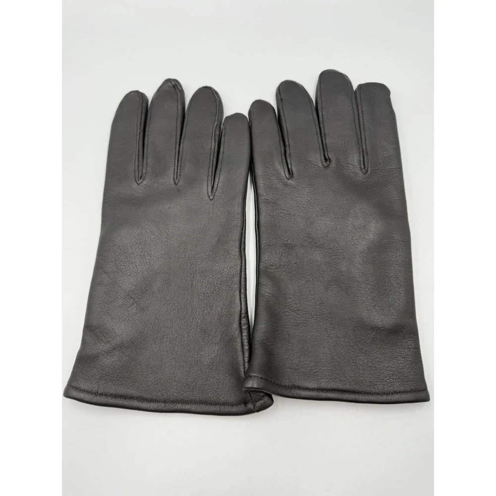 US Military Black‎ Leather Gloves Wool Lined Size 8 Steinberg Cold Weather